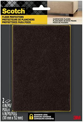 Scotch SP820-NA Felt Furniture Pads, 4 in x 6 in, Brown, 2 Count