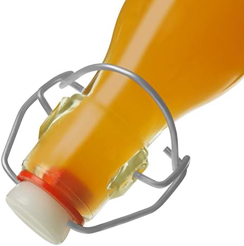 Kurtzy Glass Swing Clip Top Airtight Bottles (12 Pack) - 100ml/3.5oz Bottle Set - Traditional Vintage Style Clear Flip Top Preserve Bottles for Brewing, Beverages, Beer, Oil, Vinegar, Kombucha & Water