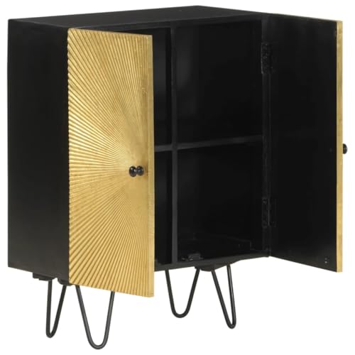 Mueble auxiliar de salón en madera de mango y latón para entradas elegantes 4