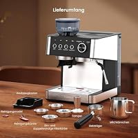 COWSAR Espressomaschine mit integriertem Mahlwerk, 15 Bar Drucksystem – Ansicht 8