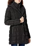 Calvin Klein Womens Petite Walker Polyfill Coat, BLK, PS