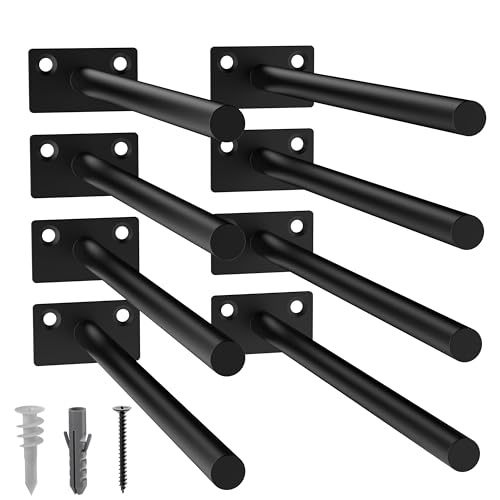 8-Pack 10 inch Floating Shelf Brackets, Hidden Shelf Bracket for Wood