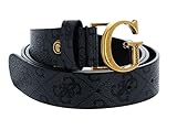 Guess Cinturón de mujer IZZY 4G LOGO MODA HEBLA ORO BELT CINTA BW7715VIN30, Negro , L