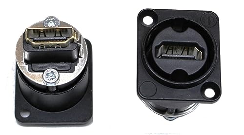Adaptador NEUTRIK NAHDMI-W-B HDMI pasamuros para rack serie D conector video negro 1.3