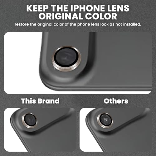 Image of ArmourPro Premium Camera Lens Protector Tempered Glass Compatible For iPhone Air Tough HD Individual Aluminum Alloy Rings 9H Camera Cover, Scratch-Resistant,Camera Lens Protection| Gold
