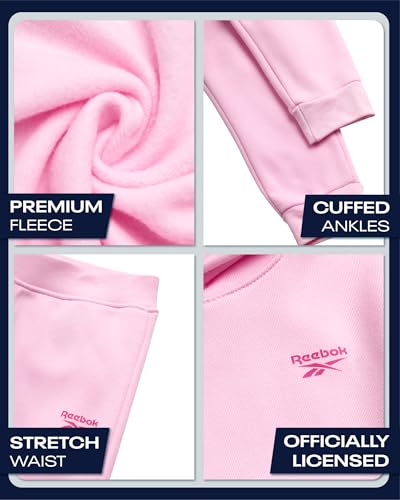 Reebok Toddler Girls Sweatsuit 2 Piece Set Fleece Hoodie Jogger Sweatpants - image 3