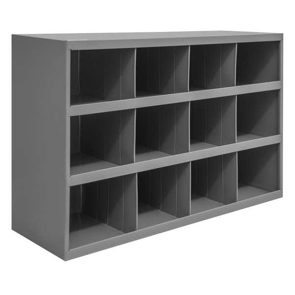 MOLLIFII Pigeonhole Bin Unit, 12 Compartments, 12 in D x 23 7/8 in H x 33 3/4 in W, Steel, Mfr: 330-95-A