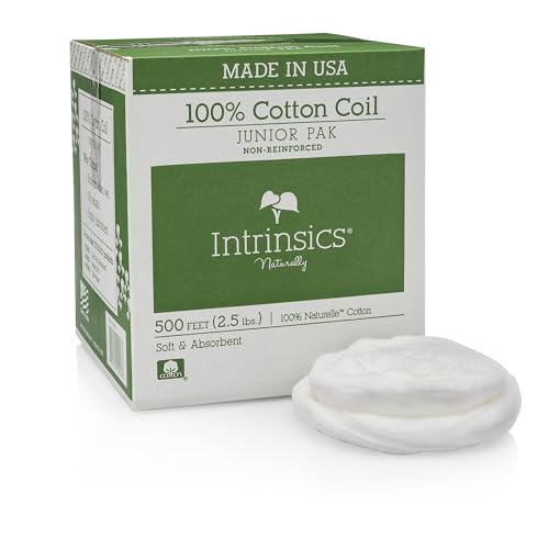 Intrinsics Junior Pak 100% Cotton Coil – Professional, High Absorbency, and Non-Reinforced Spun Cotton Roll (500 ft)