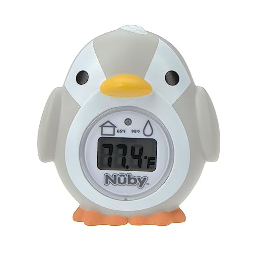 Nuby Bath and Room Digital Thermometer - Baby Thermometer for Safe and Cozy Bath and Room Temperatures - Penguin