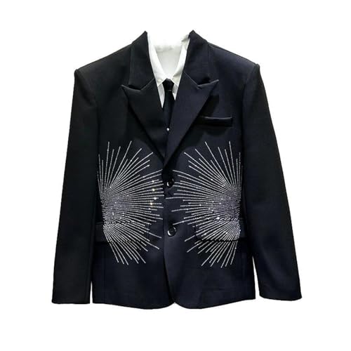 Blazer décontracté à strass homme veste de costume ajustée printemps