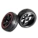 ShareGoo 12mm Hex Wheel Rims & Rubber Tires Compatible with Redcat HPI Tamiya HSP RC 1/10 on-Road Racing Touring Car (Pack of 4)