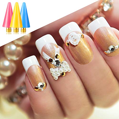 image for Blulu 16 Pieces Nail Rhinestones Picker Wax Replacement Head Tips with