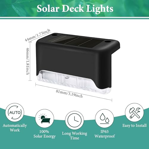 Image of Solar Light Outdoor Garden Waterproof Automatic Stair Deck Pool Patio Fence Gate Yard Floor Step Railing Window Balcony Sunlight Pathway (4, Standard)