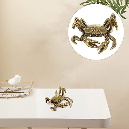 BESPORTBLE Artificial Crab Centerpiece Tabletop Metal Crab Figurine Statues Brass Ocean Sea Animal Ornaments Crawling Animal Sculpture Sea Creature Desktop Decoration Brass