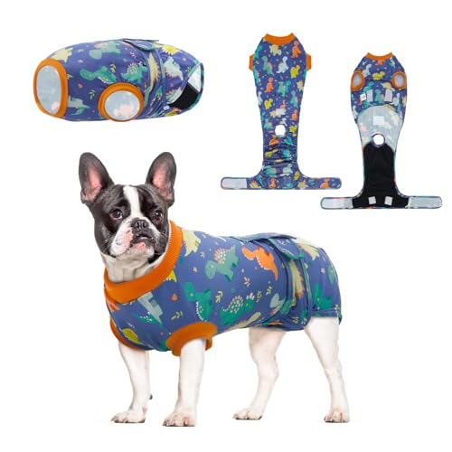 Image of CuteBone Recovery Suit for Dogs Cats After Surgery, Prevent Licking Dog Onesies Pet Surgery Recovery Suit Shirt Abdominal Wounds Bandages SSF12L
