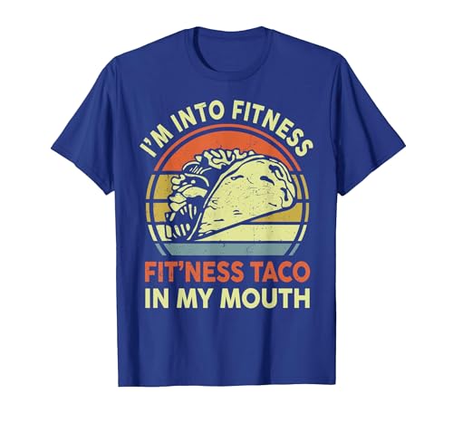 Men I'm Into Fitness Taco in My Mouth Mexican Tuesday Food T-Shirt, Men, Royal Blue, X-Large
