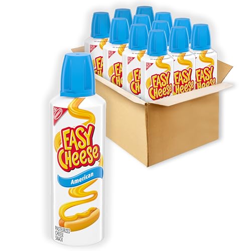 EASY CHEESE American Cheese Snack, 12 - 8 oz Cans