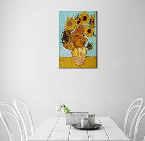 Wieco Art Sunflower by Vincent Van Gogh Oil Paintings Reproduction Large Modern Floral Giclee Canvas Prints Artwork Flowers Pictures on Canvas Wall Art for Bedroom Home Decorations L