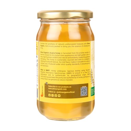 Image of Shiva Organic Kashmiri Acacia Honey, 1 kg |100% Raw and Pure|Natural and Original|No Added Sugar|Fresh Kashmir Honey|Unprocessed Honey