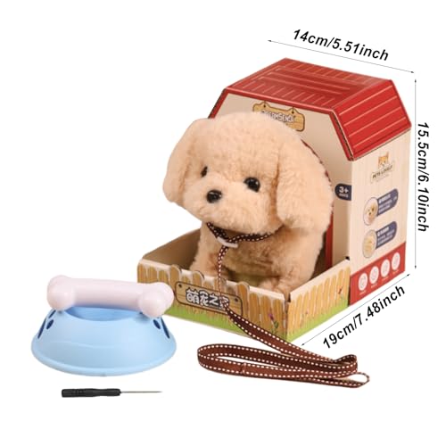 Chien électrique interactif peluche marche sonore robotique avec corde