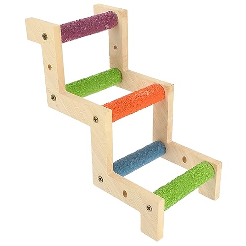 BUGUUYO Holz Vogelspielzeug Z-Form Kletterleiter Für Papageien Und Hamster Natürliches Material Sicher Für Beak Und Krallentraining Für Käfigdekoration Und Spielaktivitäten