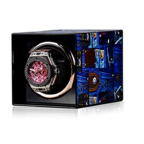 CAPXXIN Cajas de bobinador de relojes mecánicos para almacenamiento de relojes, dispositivo de mesa de agitación, caja de bobinado mecánico automático, caja giratoria de un solo epítopo, dispositivo