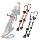 TREKOLOGY Walking Stick Holder Universal Backpack Bungee Cord & Climbing Stick Straps – Heavy-Duty Backpack Bungee Straps for Hiking Essentials, Tripods & Camping Gear – Black/Orange (4-Pack)