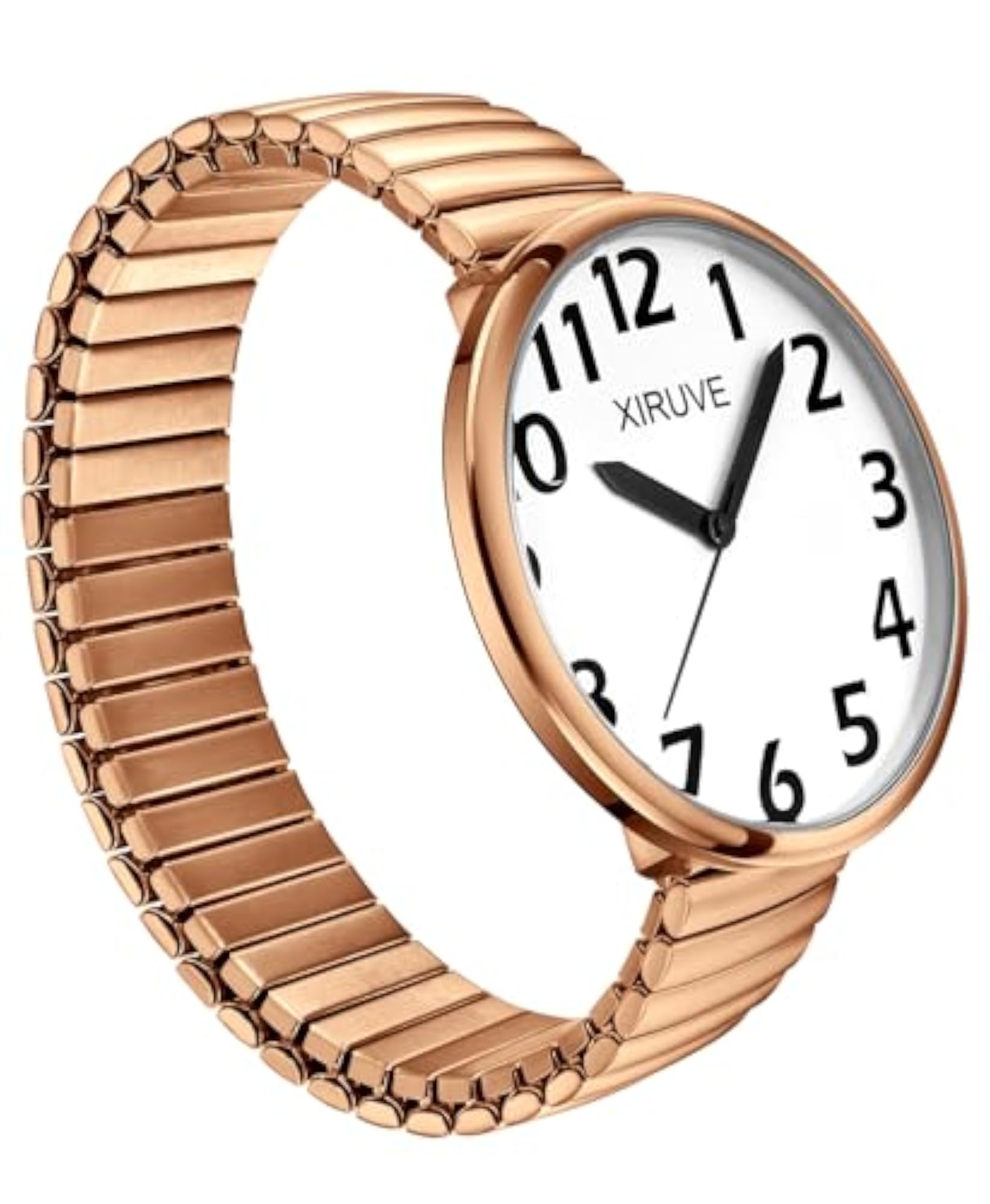 Women's Super Large Face Easy Read Dial Watch, Stainless Steel