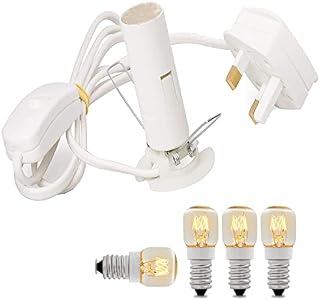 Himalayan Salt Lamp Replacement Electric Fitting  3 Pin Plug Plus Bulb 2 Years Warranty