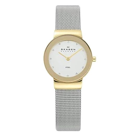 Skagen Women's White Label Analog-Quartz Watch with Stainless-Steel Strap, Silver, 13.8 (Model: 358SGSCD)