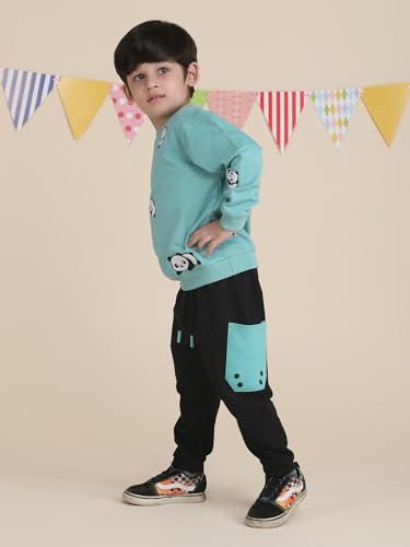 Image of POLKA TOTS 100% Cotton Co-Ord Joggers for Kids | Trendy Sweatshirt & Joggers Set | All Season Wear for Kids, Toddler & Newborn | Soft & Breathable Dress for Boys & Girls | from 6 Months to 8 Years