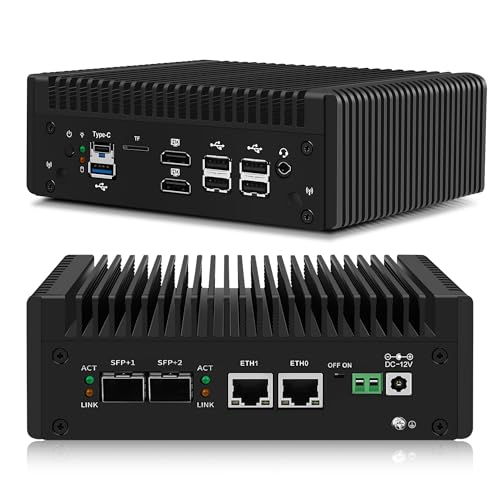 CWWK Mini PC N150 10GbE Firewall Appliance Dual 10Gbit SFP+ 2 x i226-V 2.5GbE LAN Micro OPNsense Box 10Gb Mini Computer 8GB DDR5 RAM 128GB NVMe SSD E-Key USB-C TF AES-NI