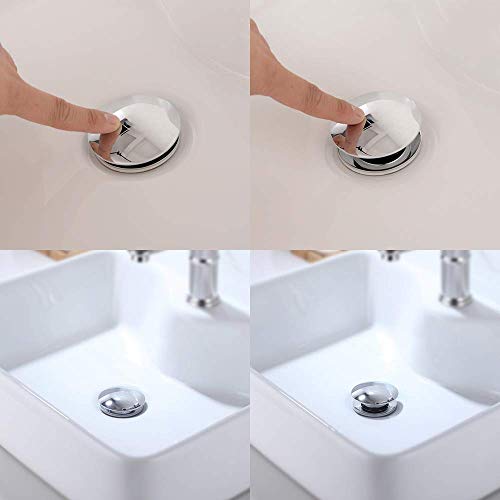 HOMELODY Waschbecken Abflussgarnitur Waschtisch Ablaufgarnitur Ohne überlauf Pop Up Ablaufgarnitur mit überlauf aus Messing G1-1/4 Zoll PUSH OPEN Ablaufventil - Image 4