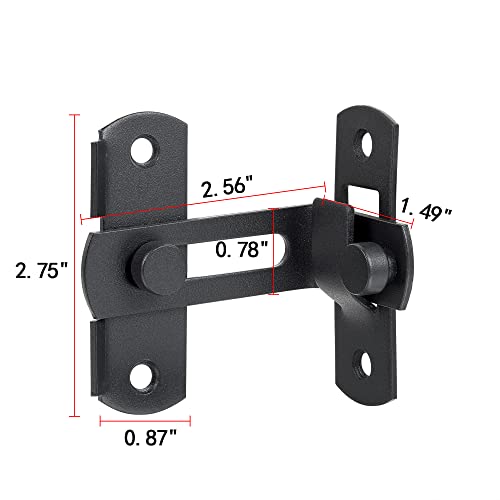 Iniret 4 Packs 90 Degree Flip Barn Door Lock,Protect Privacy-Security Gate Latch,Hook Lock Latch For Barn,Sliding Door Antique Lock Gate Latches Wine Cabinet Closet Door Latches,Matte Black #TOP1