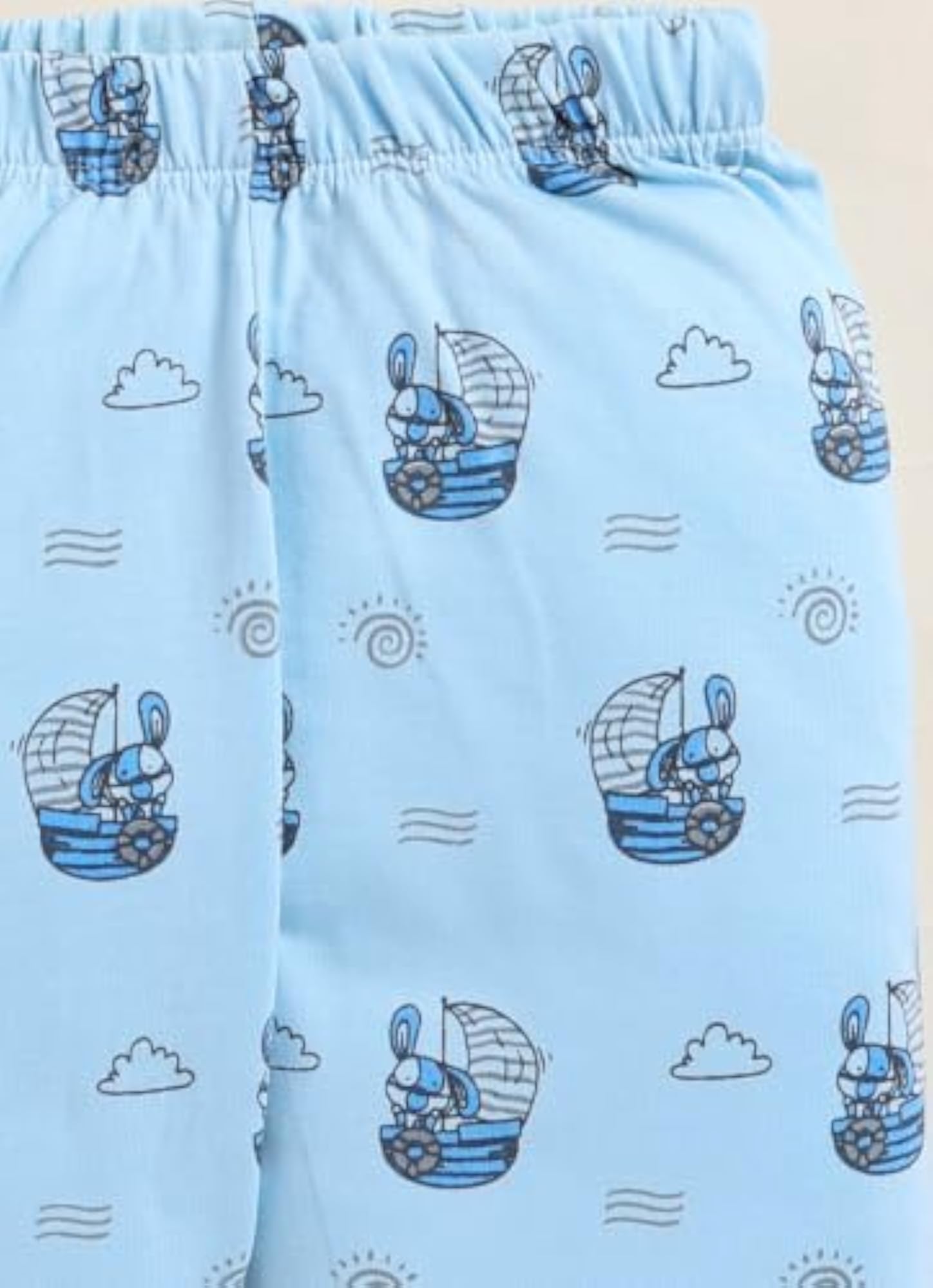 100% Cotton Pyjama Sets Pack of 3, Yellow & Sea Foam Green