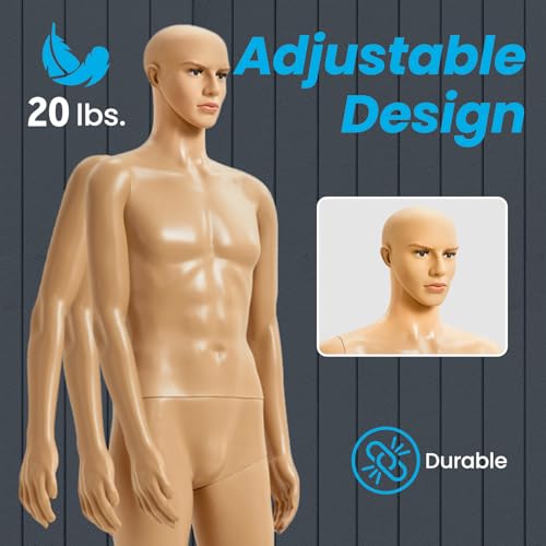 Topmaster Skin Male Mannequin - Premium Quality Construction, Detailed Dimensions for Realistic Proportions, Durable and Stable Design, Versatile Clothing Display, Sleek and Sophisticated Appearance by Topmaster - Image 3