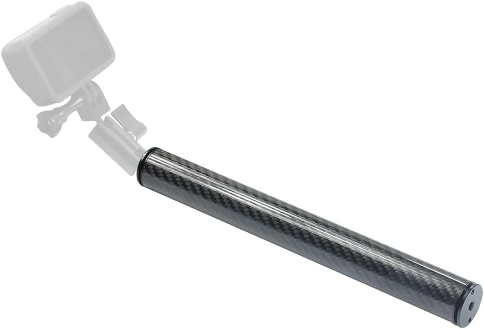Carbon Fiber Selfie Stick Extension Rod Float Pole Dual 1/4"" Screw Hole Length 252MM Diameter 28.5MM for GoPro Insta360 Action Camera for Tripod Monopod Photography Accessories