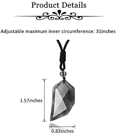 JSDDE Men Natural Tiger Eye Crystal Necklace Faceted Healing Crystals Quartz Gemstone Pendant Necklaces Jewelry