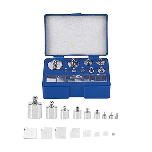 17Pcs Precision Calibration Weight Set, Precision Weight- 1 x 100g,1 x 50g,2 x 20g,1 x 10g, 1 x 5g, 2x2g, 1x 1g, 1x500mg, 2x200mg, 1 x 100mg, 1 x 50mg, 2 x 20mg, 1 x 10mg