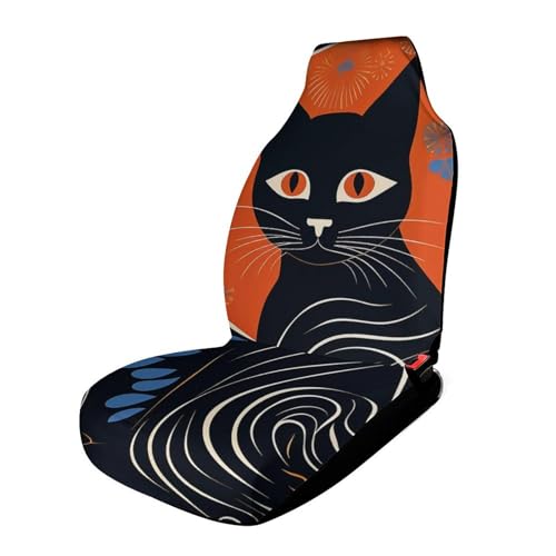 Housse de siège auto chat orange universelle pour camion et SUV
