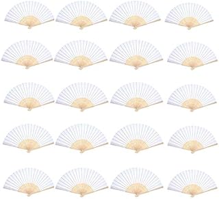 JZK 20 x White Chinese paper handheld folding fan for summer party wedding favours travel fan hot flushes relief tool women birthday gift