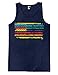 Rainbow American Flag - Gay Lesbian Men's Tank Top T-shirt (Medium, NAVY BLUE)