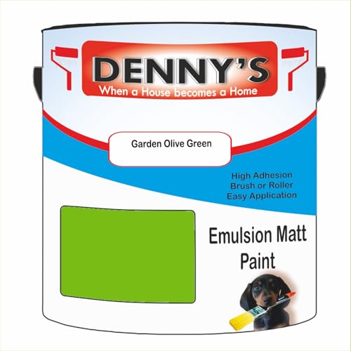 Premium Interior Wall & Ceiling Emulsion Paint – Garden Olive Green – Rich Matt Finish, Durable & Washable, Low Odour, Ideal for Living Rooms, Bedrooms & Hallways (250ML Tin)