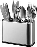 Organizador de Cubiertos,Estante para Cubiertos de Acero Inoxidable, Caja de Almacenamiento de Cubiertos,Escurridor de...