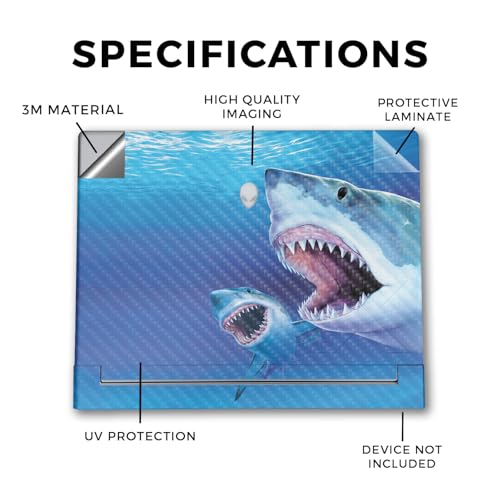 Image of Carbon Fiber Laptop Skin Compatible with Alienware X16 R2 (2024) - Great Whites - Premium 3M Vinyl Protective Wrap Decal Cover - Easy to Apply | Crafted in The USA by MightySkins