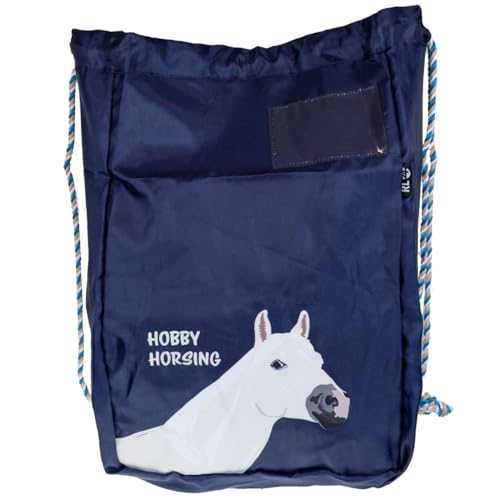 RL24 - Hobby Horse Transportbeutel mit Namensschild – um Steckenpferd & Reitutensilien zu transportieren – tragbar als Rucksack – Hobby Horse Zubehör – Mehrfarbig