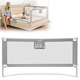 BabyAlly Barrera de 160cm para Cama, Barrera de Seguridad Niños, Barandilla Cama Niño Legable y Portátil
