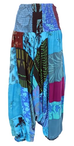 Pantalon hippie femme aladin patchwork fluide leger ete
