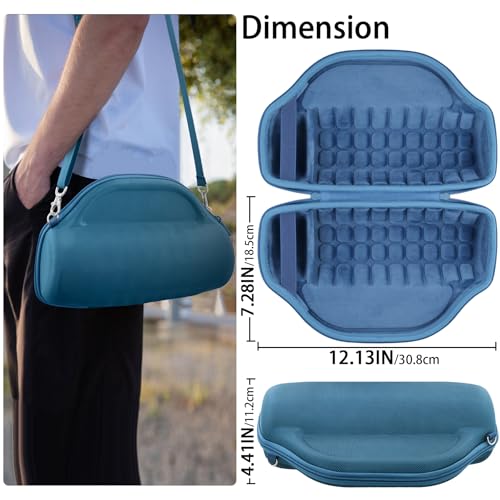 Image of co2CREA Case for JBL Charge 6 Portable Bluetooth Speaker, Blue | High-Density Foam Padding, Reinforced Handle, Detachable Shoulder Strap, Compact Lightweight Design, Dust Protection