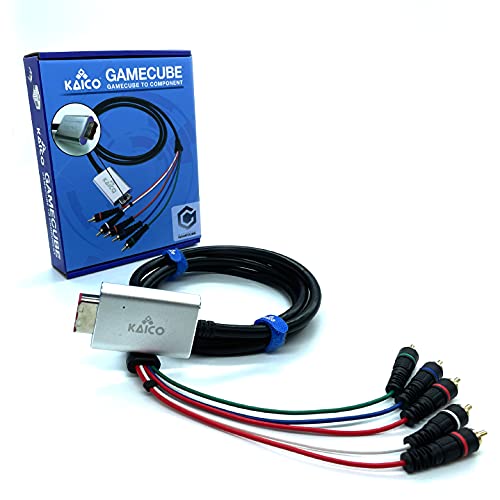 Image of Kaico Component Cable Adapter Lead for the Nintendo GameCube Running GCVideo Lite Software - Supports Full Video and Audio. A Simple Plug and Play Component Converter for Gamecube